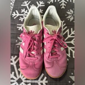 Adidas Women's Pink and White Sneakers